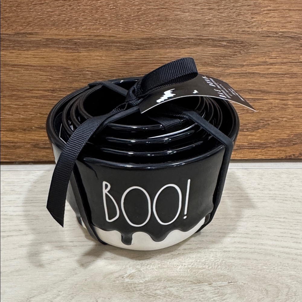 Rae Dunn Black BOO! Measuring Cups Set